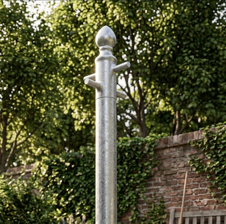 Galvanised steel heavy-duty washing line post – Rotary Airer vs Washing Line Poles: Which Is Best for UK Gardens?