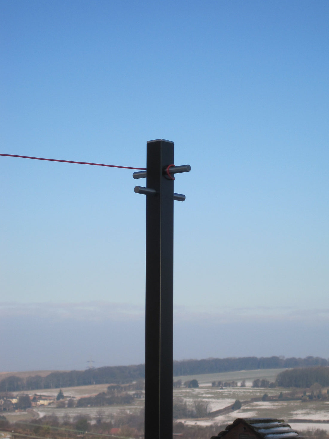 Square black steel washing line post made in Sheffield – Made in Britain- Washing Line Poles