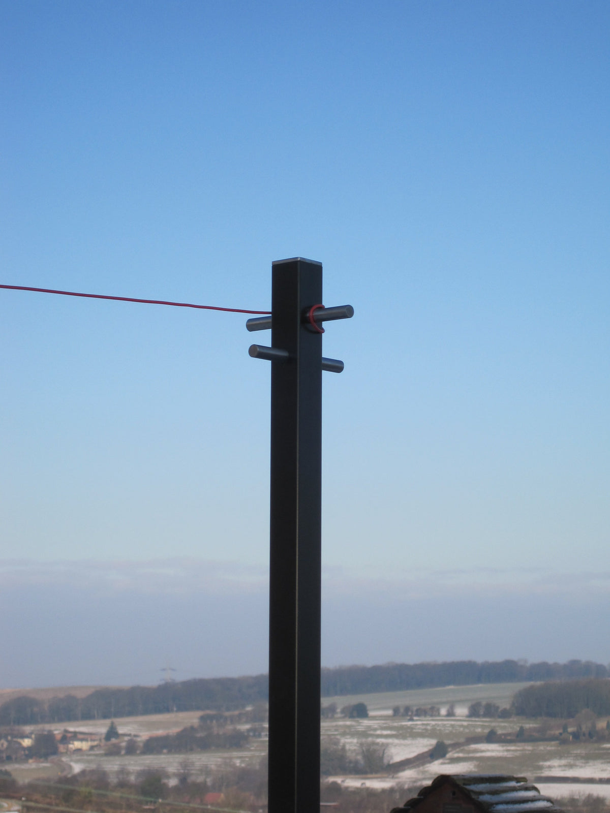 Square black steel washing line post made in Sheffield – Made in Britain- Washing Line Poles