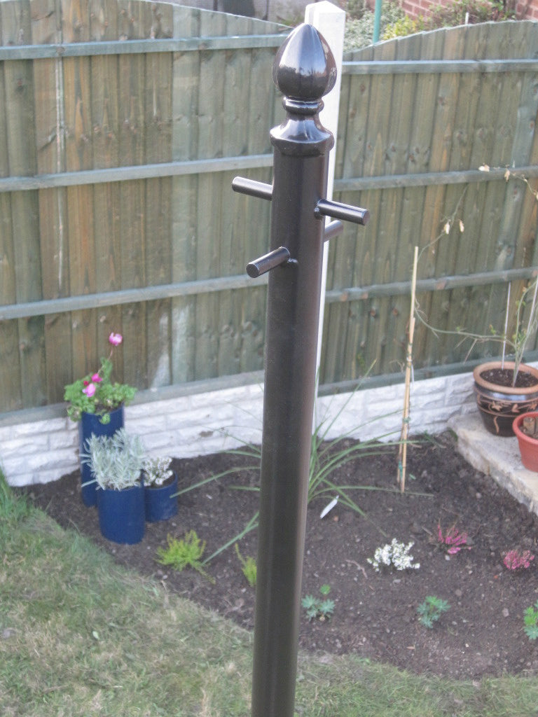 Washing line pole in a garden
