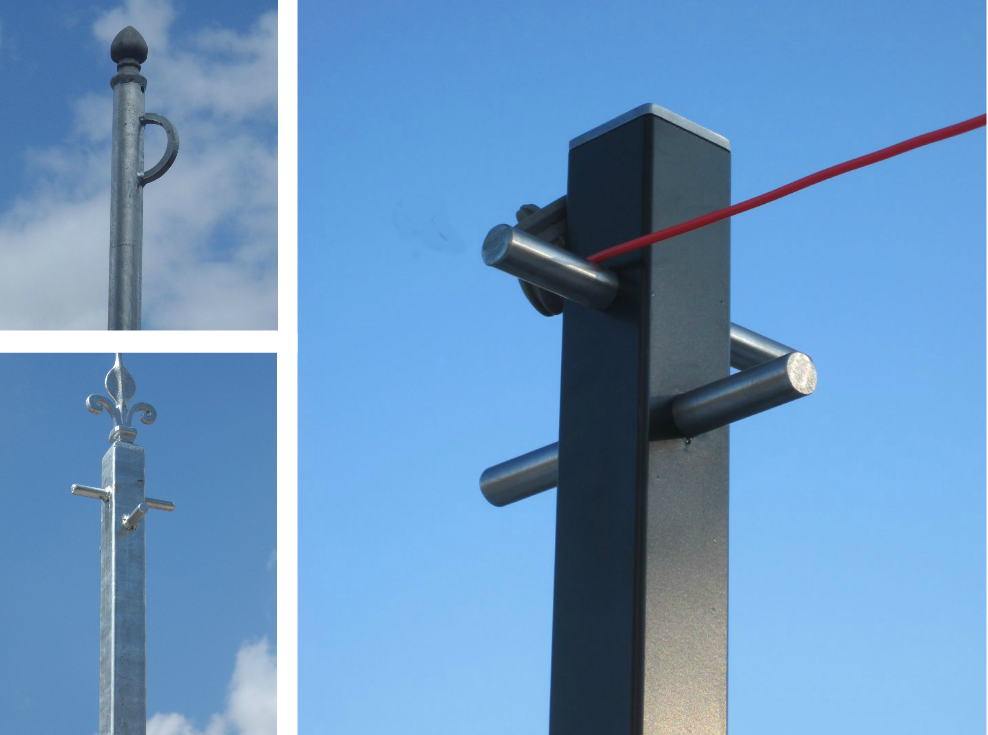 Range of metal washing line poles