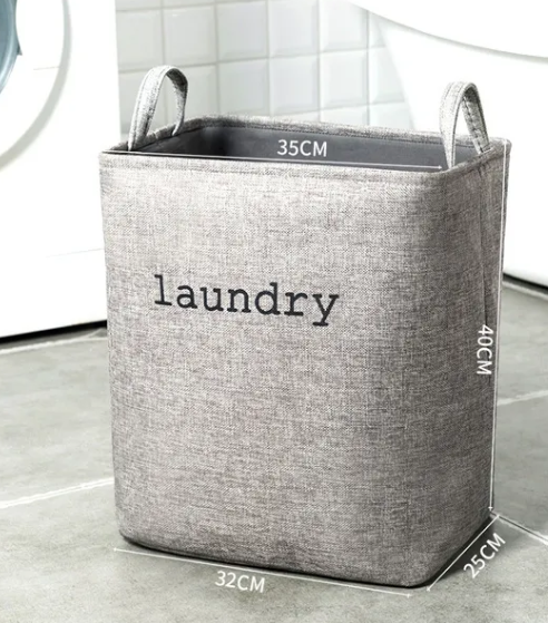 Grey fabric laundry basket – How to Dry Jumpers on a Washing Line Without Stretching: UK Tips