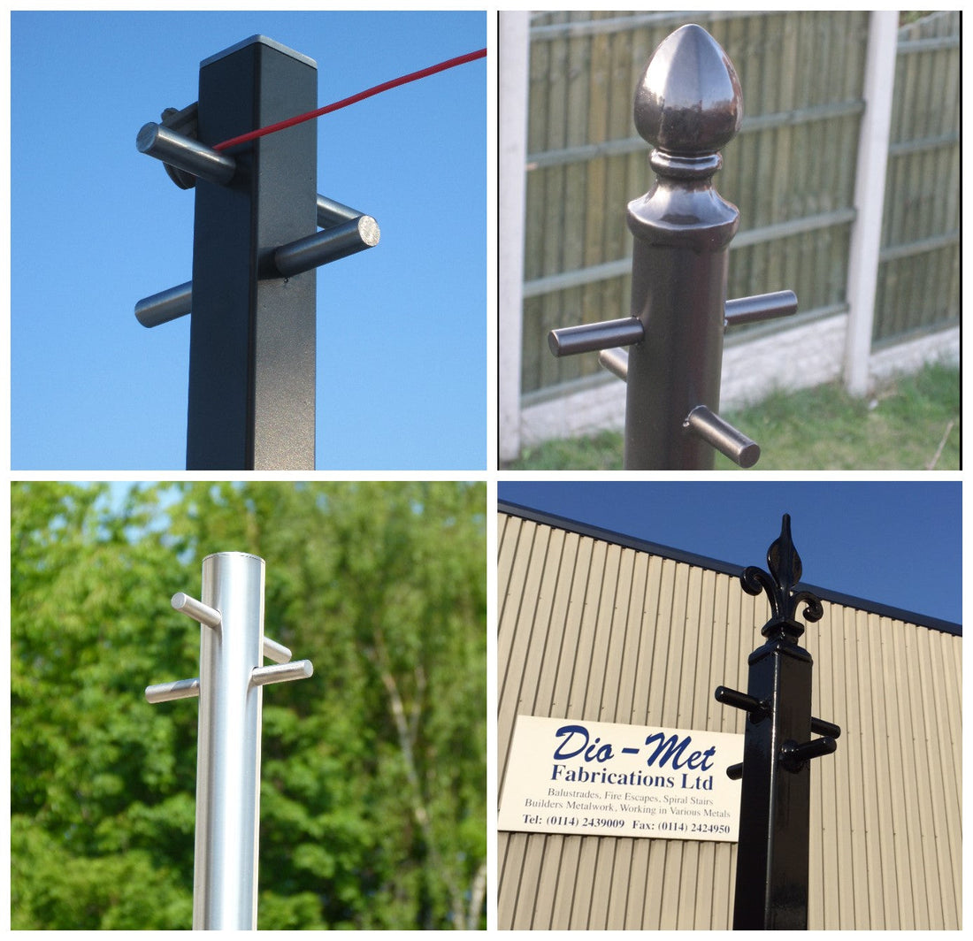 Collage of the washing line pole range