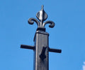 Fleur-de-Lys washing line post powder-coated in black