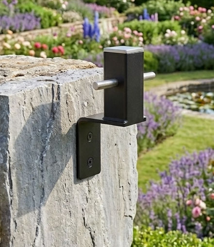Contemporary wall-fixed washing line bracket mounted on a wall